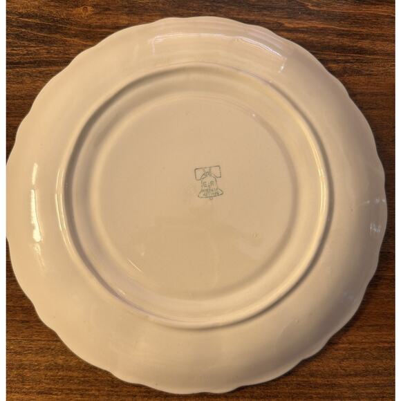 Vintage E & R American Artware Devil Egg Dish White with Flowers Roses 9" - Picture 5 of 5